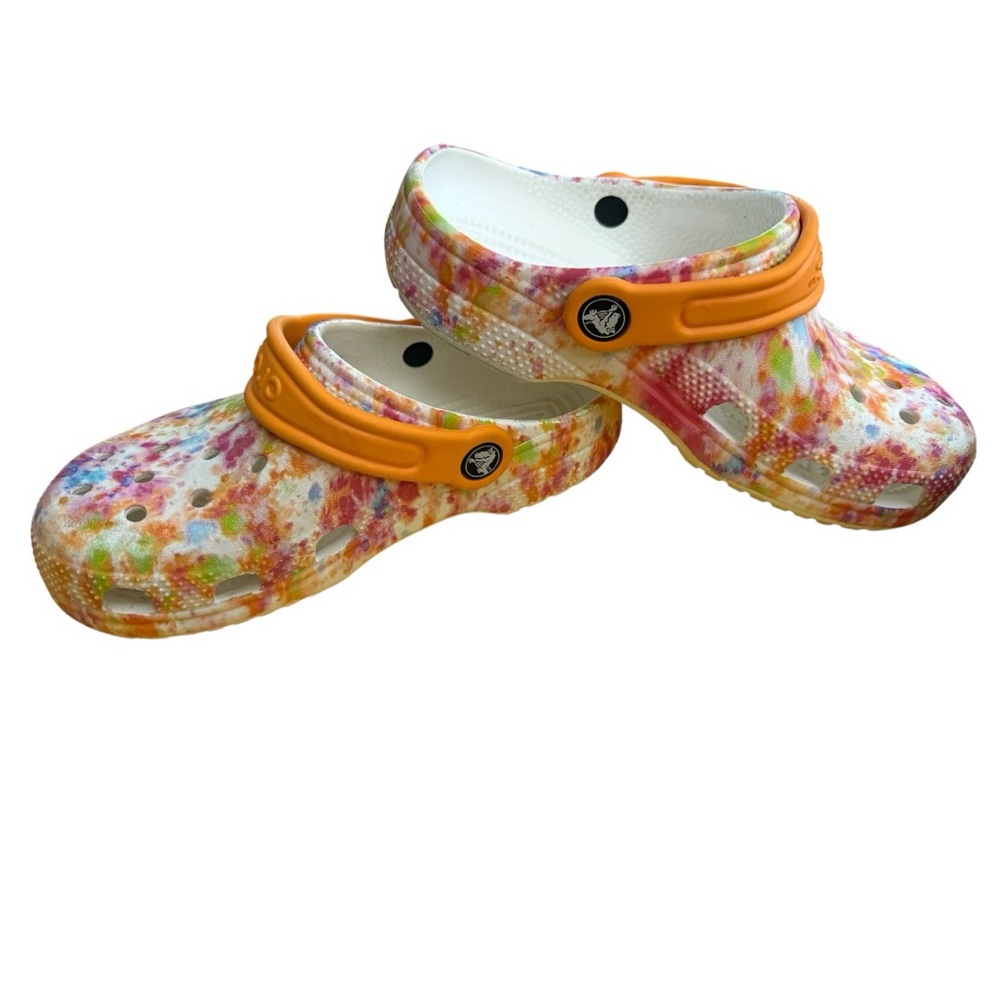 Kids' Classic Tie-Dye‎ Graphic Clog, Orange Tie-Dye size J2 (Big Kids)